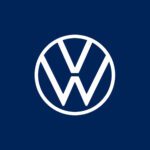 Volkswagen logo on a blue background.