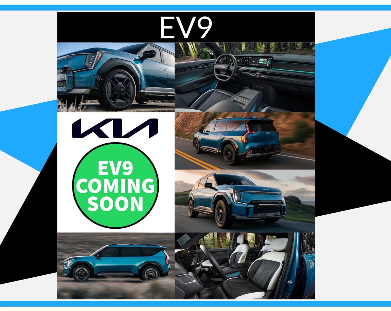 The ev9 is coming soon poster.