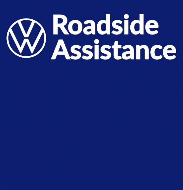 Roadside assistance logo on a blue background.