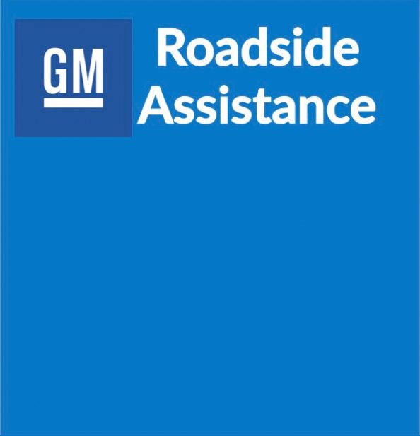 The gm roadside assistance logo on a blue background.