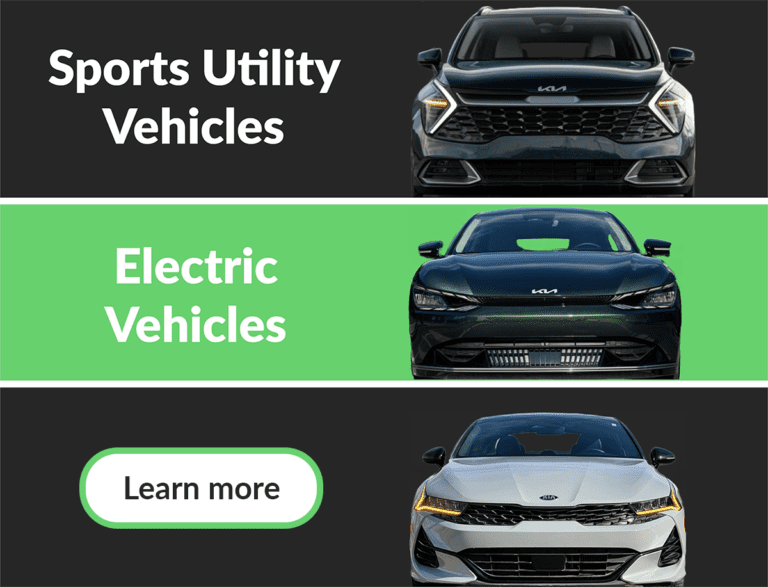 Sports utility vehicles and electric vehicles.
