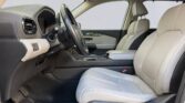 Car front interior with leather seats and console