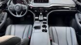 Modern car interior with touchscreen and leather