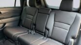 Black leather three-seat rear car bench