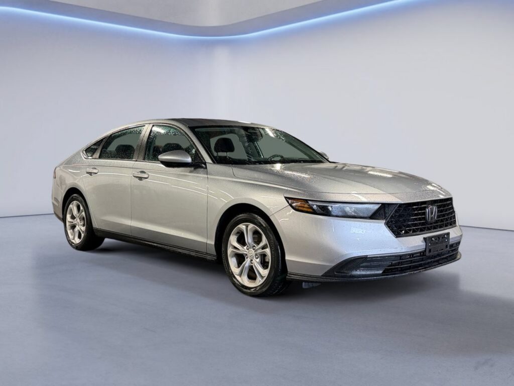 Silver Honda Accord sedan angled showroom view