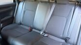Rear black car seats with three seatbelts