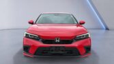Red Honda Civic front view on gray background