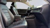 Modern car interior with touchscreen and leather seats
