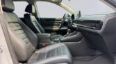 Modern car interior with black leather seats