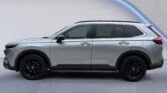 Silver mid-size SUV side profile with black wheels