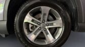 Close-up of silver alloy car wheel